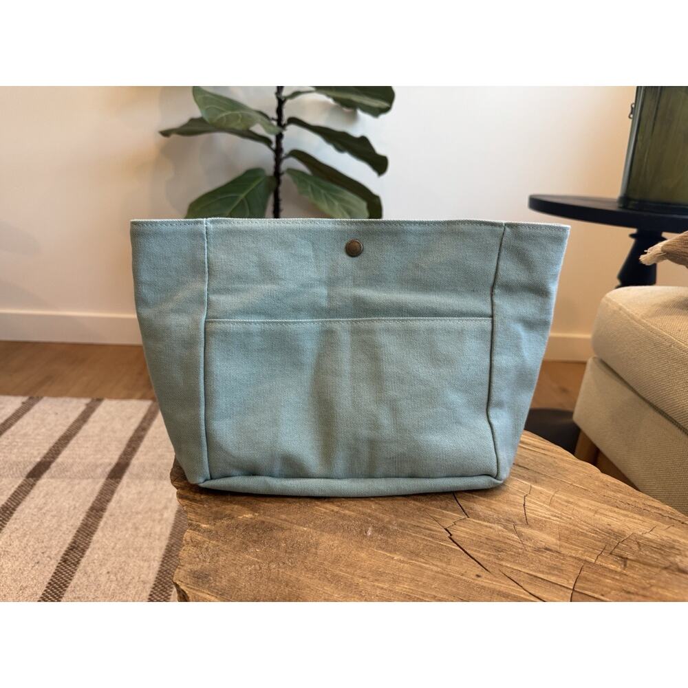 Portland Leather Goods Prem Canvas Dusty Blue Purse Organizer